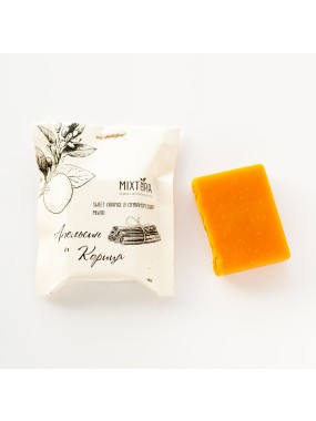 Натуральное 100% мыло холодной варки Апельсин и корица MIXTURA, 110-115 г