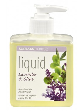 Органическое мыло жидкое, успокаивающее, с лавандовым и оливковым маслами Sodasan Lavender-Olive, 300 мл