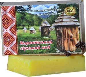 Мыло туалетное натуральное ручной работы Карпатский горный мед, 75 г