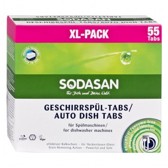 Органические таблетки для посудомоечных машин Sodasan, 55 шт